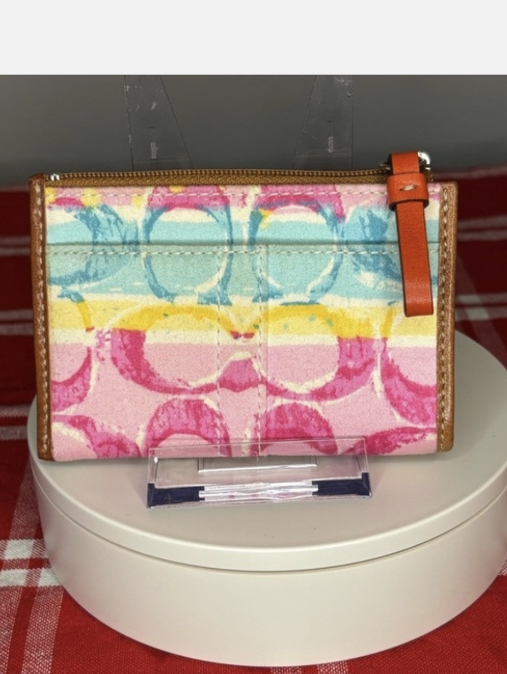 Coach Hampton  Watercolor Coin Card Case EUC - Picture 3 of 6
